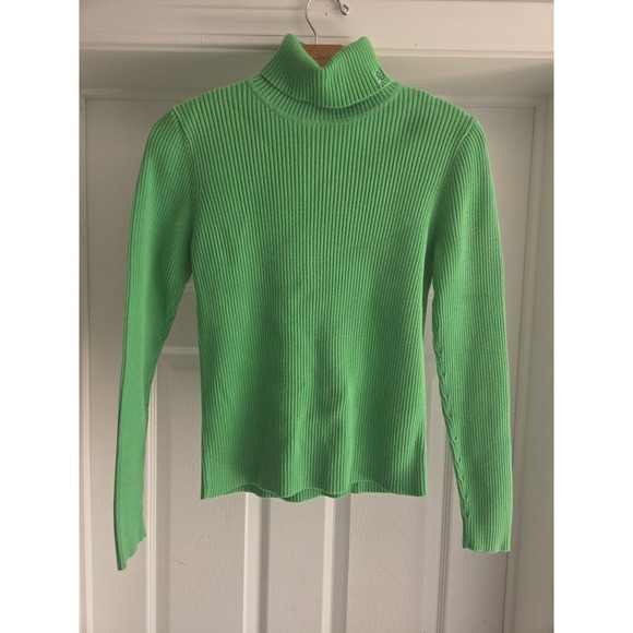 Lauren Blackwell Sweaters - Lauren Ralph Lauren Neon Green Turtleneck‎ Sweater Size Small